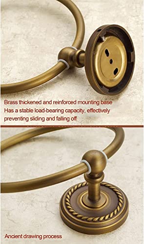 RAKUTE Antique Towel Ring, All Copper Towel Holder, European Round Towel Rack, Bathroom Towel Bar Bathroom Ring