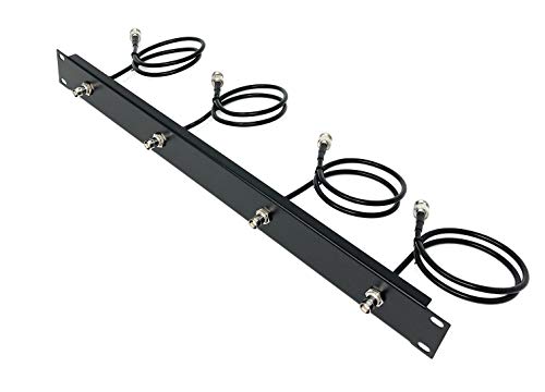 Generic 19inch Antenna Re-location Rack Mount Kit 1U Front Panel 4 Hole Ports w/ 4 Cables