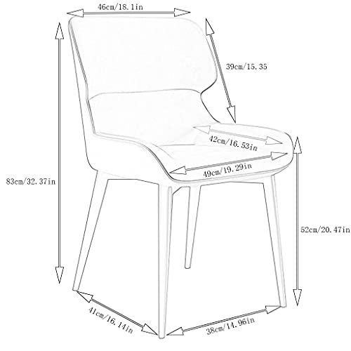 Kitchen Dining Room Furniture Chairs Modern Kitchen Dining Chairs Set Of 2 Water Proof PU Leather Side Chair with Carbon Stee Legs Kitchen Living