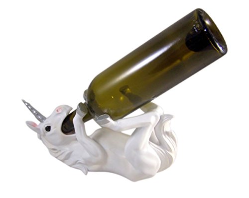 DWK-HD38152 - Adorable 11 Inch Unicorn Wine Bottle Holder Figure - Home Decor Sculpture Decoration with Amazing Detail - Decorative Fantasy Anima