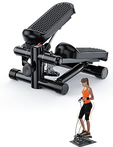 KitGody Mini Portable Stair Stepper 330 lb Capacity, Workout Stepper Machine for Exercise at Home, Step Machine with Resistance Bands