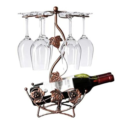 TFIIEXFL Maple Leaf Wine Rack Wine Holder Stand Hanging Drinking Stemware Rack Shelf Wine BottleCup Display Holder Home