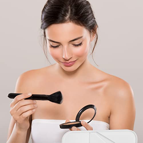 Relaxdays Tilting Cosmetics Mirror, Travel Vanity Mirror for Shaving, Plastic Frame, White