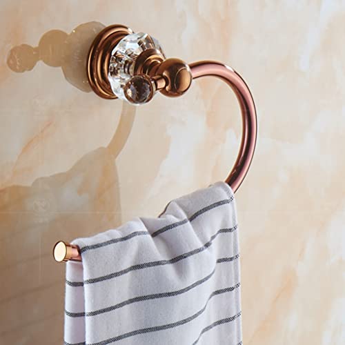 HIGOH Towel Racks, Bath Towel Holder,Bathroom Hand Towel,Bathroom European-Style Crystal Towel,Rose Towel Rack,Bathroom Storage Hardware Towel Ha