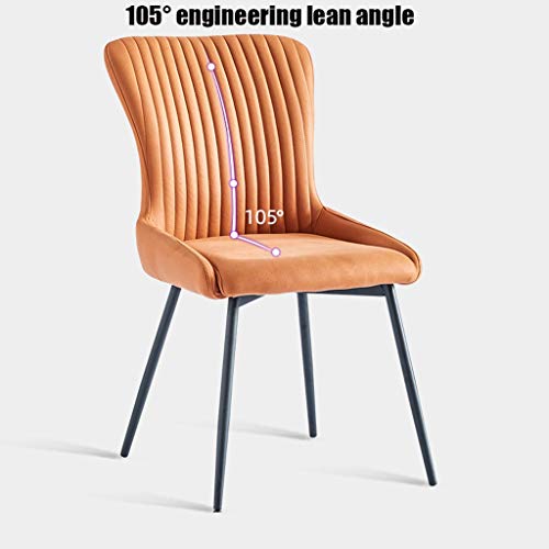 Modern Kitchen Dining Room Chairs Technology Cloth Dining Chairs Low-Back Upholstered Accent Chairs With Metal Legs For Living Room Leisure Chair