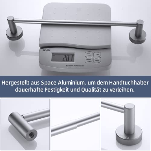 Cobbe Single-Lever Towel Rail, Extendible Towel Rail, 40 cm to 70 cm, Retractable Bathroom Towel Rail, Space Aluminium Towel Rail, Bathroom Towel