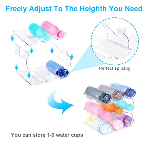 MEHUKOJ Stackable Water Bottle Organizer for Cabinet Kitchen Pantry Organization and Storage Cabinet Organizer - Plastic Wine Racks Fridge Organi