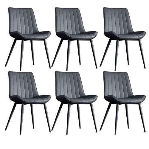 Kitchen Dining Room Furniture Chairs PU Leather Kitchen Dining Chairs Set Of 6,Water Proof PU Leather Side Chair With Metal Legs,Living Room Loun