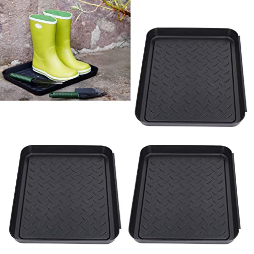 Mothinessto Shoes Tray, Plastic Space Saving 3 Interlocking Design Boot Mat Wide Application Stable Shoe Tray Floor Protection Mats for Home Entr