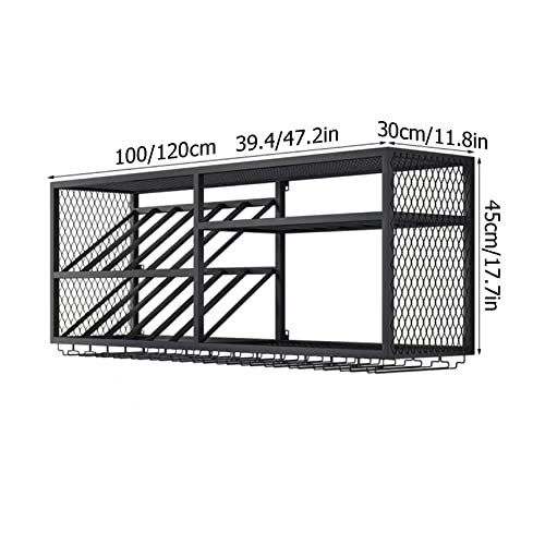 Wine Rack Wall Mounted, Metal Hanging Wine Holder, Glass Rack Iron Display Stand Wine Holder With Shelves, Wall Wine Rack Bottles, Modern Metal W