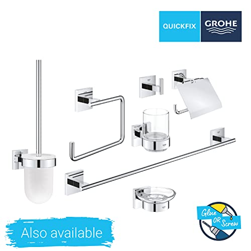 GROHE Start Cube Shower Basket – Bathroom Wall Mounted Shelf (Metal and Plastic, Including Screws and Dowels), Size 200 mm, Extra Easy to fit wit