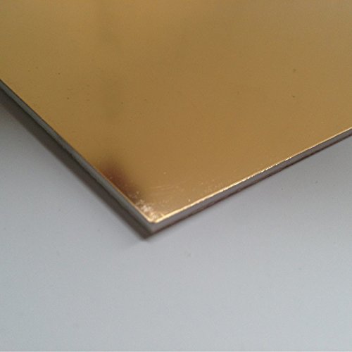 Sign Materials Direct 2mm Gold Mirror Hips Safety Mirror A4 Sheet 297 x 210 - High Impact Polystyrene Sheet Plastic Safety Mirror