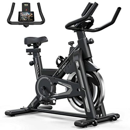 Exercise Bike-Stationary Bikes Indoor Cycling Bike, Spin Bike Belt Drive Indoor Exercise Bike with LCD Monitor and Comfortable Seat Cushion