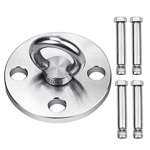 Heavy Duty Swing Hanger Hooks, Stainless Steel Swing Set Accessories 360° Swivel Wall Ceiling Mount Bracket with Screw Bearable 500kg for Yoga Ha