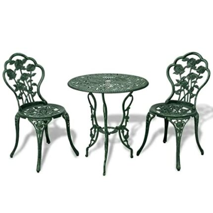DLOETT 3 Piece Garden Patio Bistro Table and Chairs, Cast Aluminum Garden Dining Set for Outdoor Patio Yard Porch Balconyb (Color : D, Size : Tal