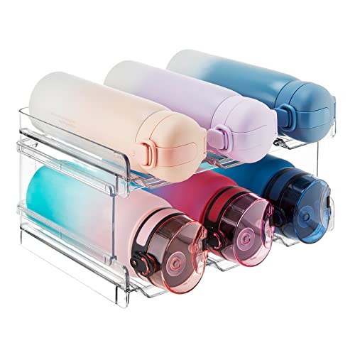 Lifewit Stackable Water Bottle Organiser for Cabinet, Freezer, Pantry - Plastic Bottle Holder Wine Rack for Kitchen Countertop Storage, Cupboard,