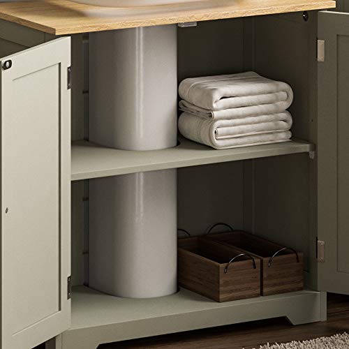 Bath Vida Priano Under Sink Bathroom Cabinet Floor Standing Storage Cupboard Basin Unit, Grey