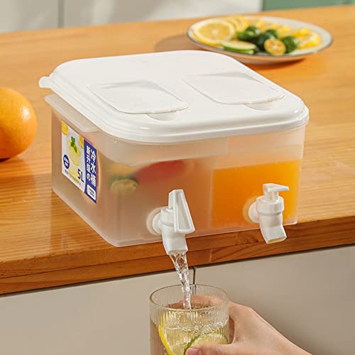 Merrwon Fridge Jug Drinks Chiller,Refrigerator Cold Kettle with Tap,5L Drinks Dispenser with Tap Refillable,Large Dispenser for Making Juice and