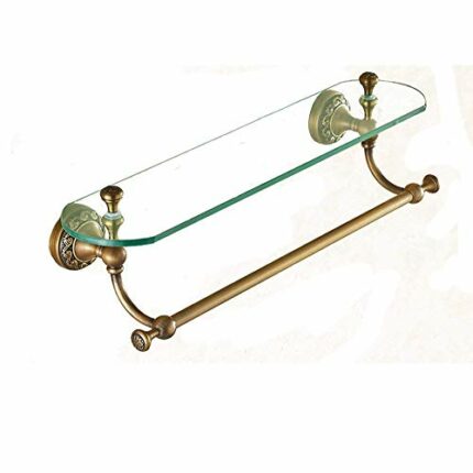 KNOXC Towel Racks,Bathroom Shelves Wall Mounted, Bathroom Glass Shelves, Bathroom Mirror Ic Rack, Single-Layer Pension Wall-Mounted Storage Rack