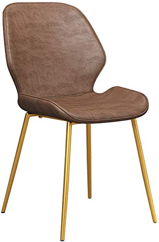 Kitchen Dining Chair with Matel Legs Modern Simple PU Leather Backrest Chair Kitchen Living Room Lounge Counter Chairs (Color : Light gray, Size