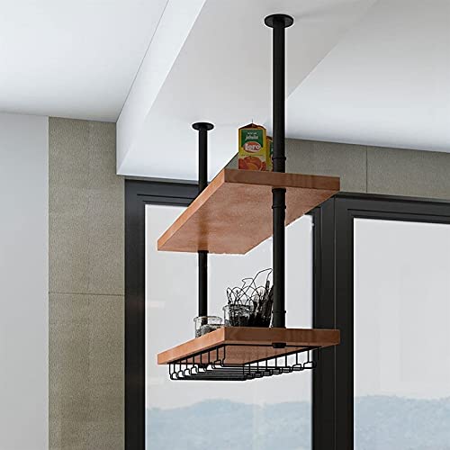 SUCHETA Wine Rack Wall Shelves, Ceiling Wine Glass Rack/Shelf, Industrial Hanging Storage Rack/Wine Rack, Solid Wood Wall Rack, Ceiling Bottle Ra