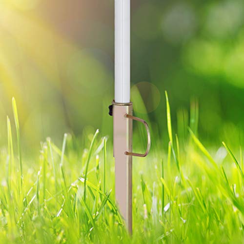 Relaxdays Sun Umbrella Lawn Stake, Garden Parasol Stand, Galvanized Steel, for Posts up to 32 mm, H=43 cm, Bronze
