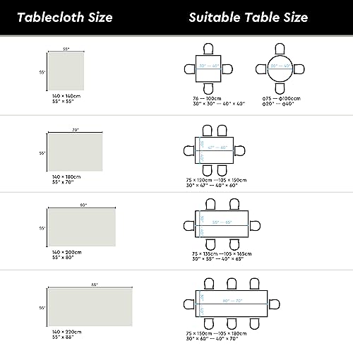 Ocves Tablecloth Wipe Clean Table Cloth PVC Plastic Wipeable Waterproof Rectangular 200x140cm 78x55in Table Cover Protector for Kitchen Picnic In