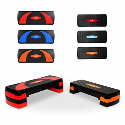 JLL Aerobic Exercise Stepper With Either 2 or 3 Adjustable Step Levels - Great For Home Gym, Cardio, Yoga.