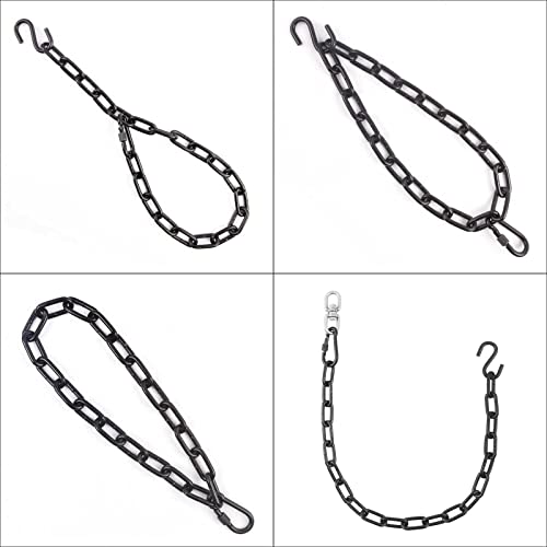 Hanging Chair Chain Hammock Chain Steel Chair Chain Duty Garden Chain Metal with Swivel Hook Carabiner Clip S Hook for Hanging Chair Outdoor Hamm