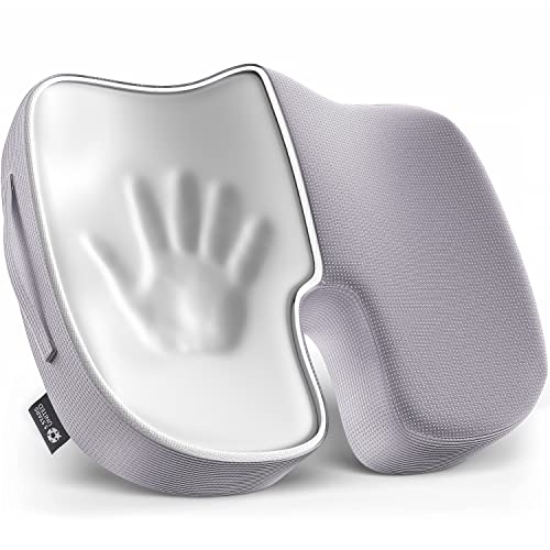 5 STARS UNITED Seat Cushion for Office Chair - 100% Memory Foam Pillow - Firm Coccyx Pad - Tailbone, Sciatica, Lower Back Pain Relief - Premium H