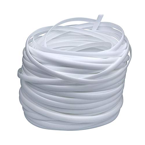 Mhome Plastic Woven Rattan Repair Material for Outdoor Garden Patio Furniture, Durable Wicker Bench Chair Table Repair Kits (White)