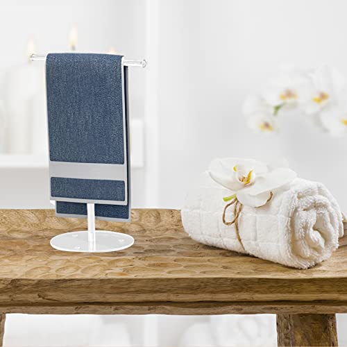 MISNODE Towel Rack T-Shape Hand Towel Holder Stand, Acrylic Clear Towel Bar Rack Stand Headband Holder, Bathroom Towel Rack Kitchen Towel Rack Ha