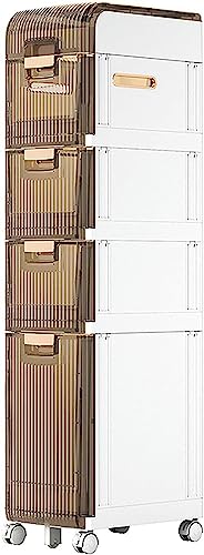 Waterproof Side Cabinet Crevice Shelf Paper Storage Small Bathroom Storage Cabinet Freestanding, Toilet Paper Holder with Storage for Toilet Pape