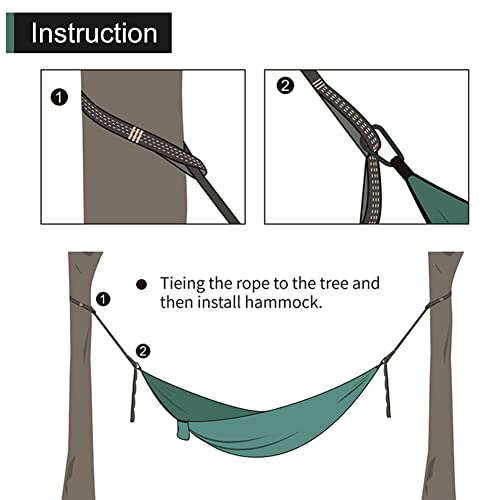 Hammock Straps 2 Pack 2M Outdoor Camping Hammock Tree Accessories Yoga Swing Hanging Belt Heavy Duty Extension Loop Suspension System With 2 Cara