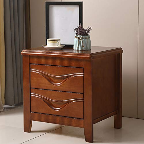 JYDQM Double Drawer Design Locker Solid Wood Bedside Table Nordic, Simple and Bedroom Bedside Table