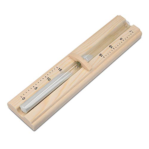 Navaris Sauna Hourglass Sand Timer - Classic Wall-Mounted Sand Hour Glass for Saunas - Pine Wood, Sand and Heat-Resistant Glass - 29.5 x 7.5 x 4