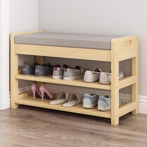 N/A 2 Layers Shoe Benches Entryway, with Storage, Shoe Stool Storage Tipping Bucket, Entryway Shoe Cabinet Shoe Bench for Living Room, Bedroom, M