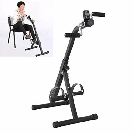 Case Folding Arm and Leg Pedal Exerciser for Leg Arm and Knee Recovery Exercise with LCD Monitor, Portable Pedal Exerciser Fitness Equipment