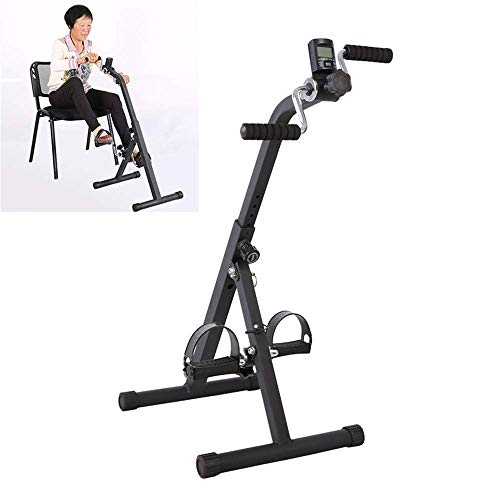 Case Folding Arm and Leg Pedal Exerciser for Leg Arm and Knee Recovery Exercise with LCD Monitor, Portable Pedal Exerciser Fitness Equipment