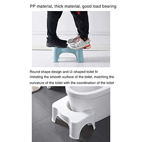 DevileLover 2 Pieces Toilet Stool 8” Bathroom Squatting Toilet Step Stool,| Relieve Constipation and Bloating