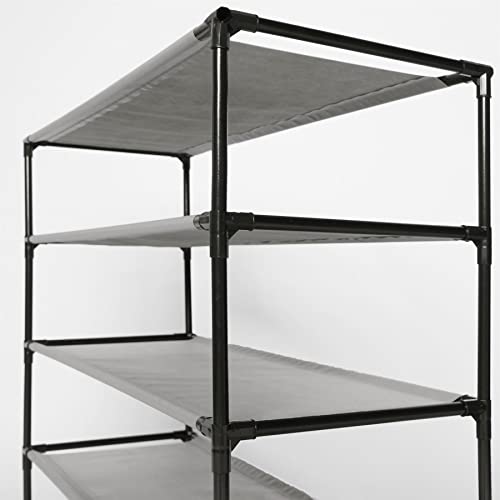 OHS 4 Tier Storage Rack Home Tidy Organiser Shelving Solution Shoe Clothing Utility Garage Racking Freestanding Unit, Charcoal