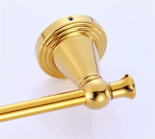 Bathroom Gold Towel Rack European Style All Copper Bathroom Single Rod Bath Towel Rack Towel Bar Drawing Process Tower Hanger/60Cm