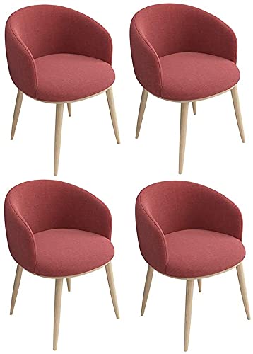 dining chair Dining Chairs Set - Corner Kitchen Counter Chairs, Retro Kitchen Chairs, Set of 4 Soft Cloth Seat and Back with Imitation Wood Grain