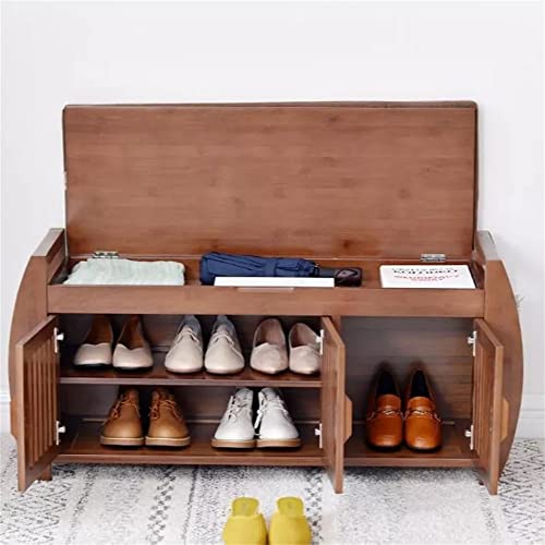 LUKEO Shoe Rack Cabinet Entryway Organizer Storage Household Shelf with Seat Cushion Furniture Hallway Shoe Stand