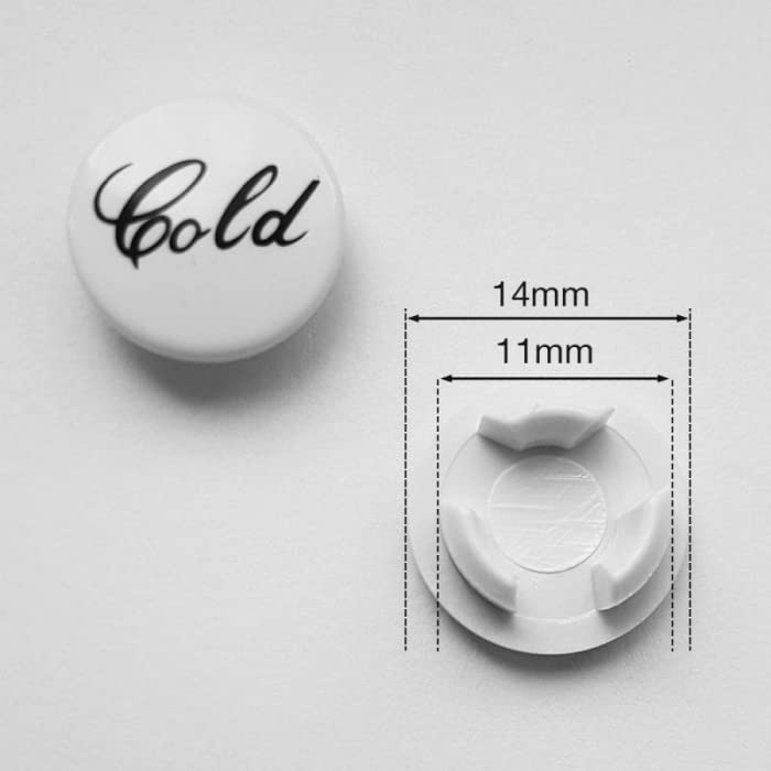 Plastic Tap Top Indices Hot and Cold Large Domed Push Traditional Classic Head Covers Heads and Mechanism Conversion Kit for Basin Bath and Kitch