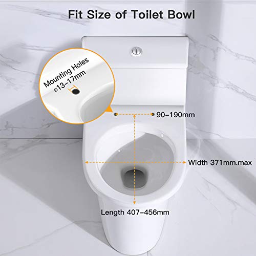 Pipishell Soft Close Toilet Seat, Toilet Seat with Quick Release for Easy Clean, Simple Top Fixing, Standard Toilet Seats White with Adjustable H