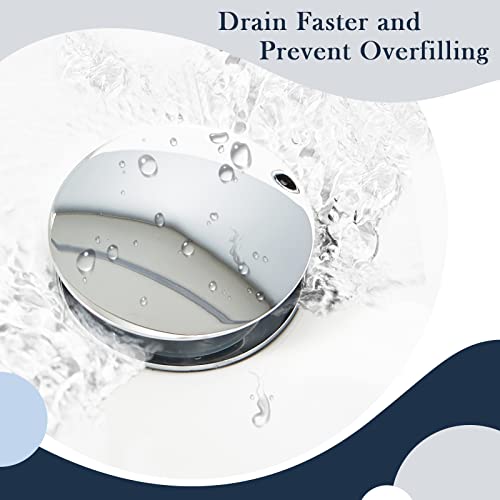 Hapilife Pop Up Waste for Bathroom Sink Modern Basin Waste Chrome Click Clack Sprung Plug Waste for Basin Slotted with Overflow