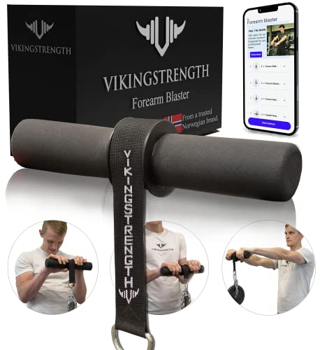 Vikingstrength Forearm Blaster- Fat Thick Grips Forearm strength excercise equipment. Thick Wrist Roller Grips for Muscle building and Injury pre
