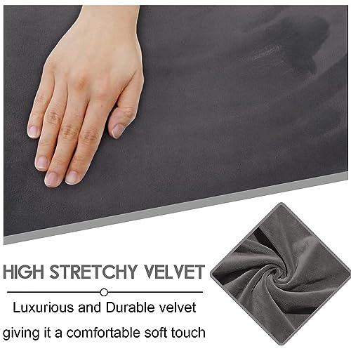 Fengshui 2 Seater Recliner Sofa Covers 6 Pcs Velvet Stretch Loveseat Couch Cover with Side Pocket, Soft Washable Reclining Chair Protector fit 75