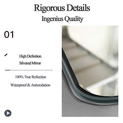 DAYU Hollywood Vanity Makeup Mirror 58x46 cm with 12 Lights, Desk Light Up Wall Mirror with Touch Screen USB Port for Dressing Table